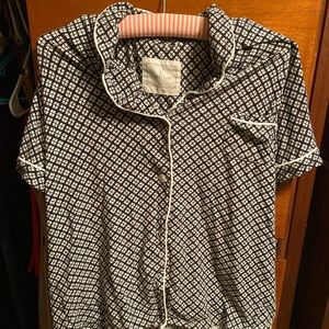 Black and white pajama shorts set, size 1x